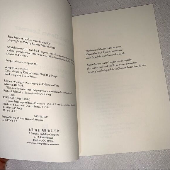 Dr. Richard Selznick Shut-Down Learner & School Struggles 2 Book Set Parenting - Picture 8 of 11